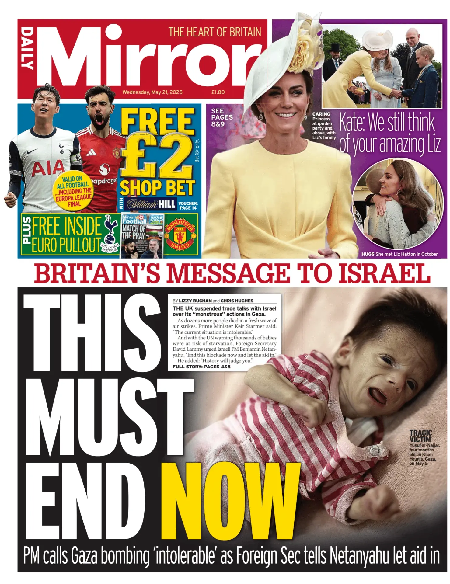 Prima-pagina-Daily Mirror-edizione-di-oggi-21-05-2025